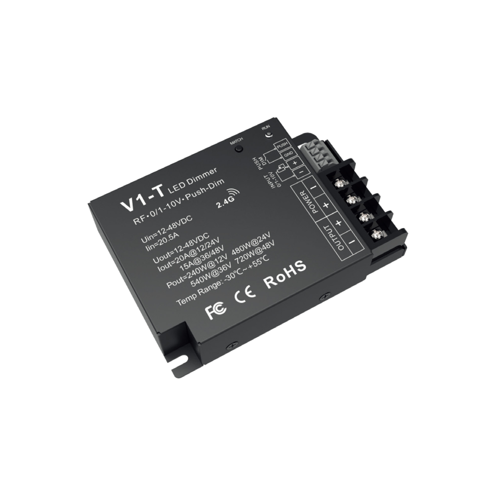 TEK  - CONTROLADOR V1-T  0/1-10V + PULSADOR + RF